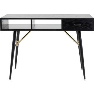 GoldDesk skrivebord med hylde og skuffe 110x60 cm sort.