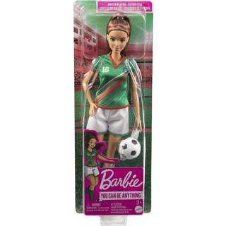 Barbie Careers Fashion Doll & Accessory Soccer Player med brunette hestehale #16 ensartede h?je sokker Cleats & Soccer Ball