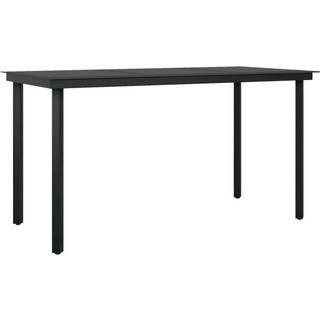 havebord 140x70x74 cm stål og glas sort