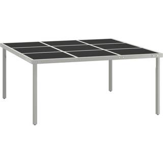 havebord 170x170x74,5 cm glas og stål