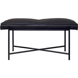 HANDVÄRK Furniture Piano Bench Black Frame Leather Black