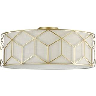 Maytoni loftlampe Messina, Ø 57 cm, beige, linned