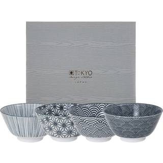 Tokyo Design Studio Nippon Blue Skåle 4 Dele 30 Cl - Serveringsskåle Porcelæn Blå - 16040