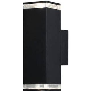 Udendørs væglampe Pollux, 23,5 cm, sort, aluminium, 2 lyskilder.