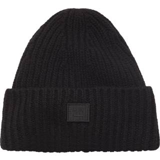 Acne Studios Kids Face wool beanie - black - Y 4