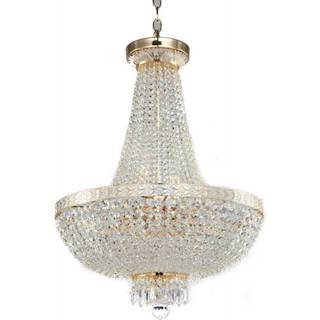 Maytoni Bella lysekrone, guldfarvet, krystal, Ø 50 cm