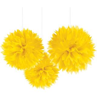 Gule papir pomponer
