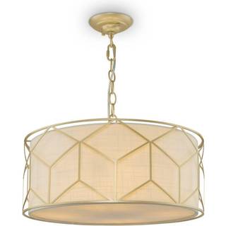 Maytoni hængelampe Messina, Ø 45 cm, beige, linned