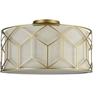 Maytoni loftlampe Messina, Ø 43 cm, beige, linned
