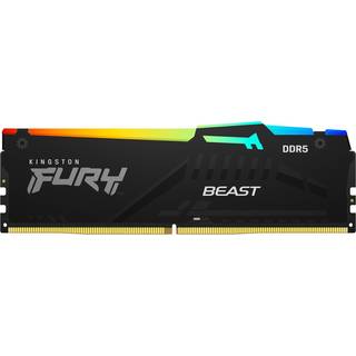 Kingston FURY Beast RGB DDR5-5200 - 32GB - CL40 - Single Channel (1 pcs) - Intel XMP - Sort med RGB
