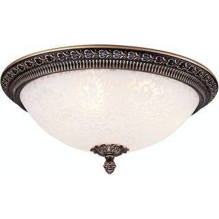 Maytoni loftlampe Pascal, hvid/guld, Ø 35 cm glas/metal