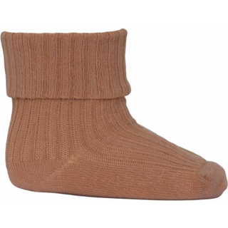 Mp Strømper Tawny Brown Med Rib Og Ombuk