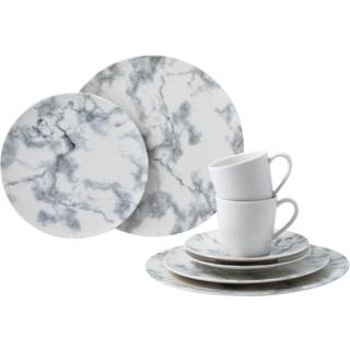 Villeroy & Boch Marmory Servicesæt 8 Dele Hvidt - Kaffekopper Porcelæn Grå - 19-5163-8855