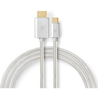 Nedis USB-C™ Adapter | USB 3.2 Gen 1 | USB-C™ Han | HDMI™ Stik | 4K@60Hz | 18 Gbps | 2.00 m | Runde | Guldplateret | Flettet / Nylon | Aluminium | Cover Window Box