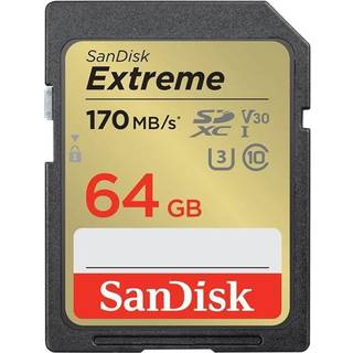 SanDisk SDXC Extreme V30 UHS-I U3, 170MB/s, Class 10 memory card 64 GB