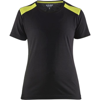 Blåkläder 3479 Dame T-shirt / Dame T-shirt - 2XL - Sort/High Vis Gul