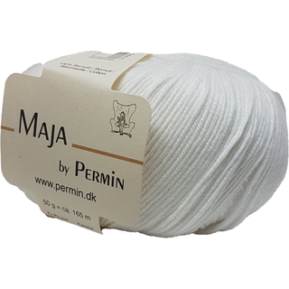 Maja Permin - 100% Bomuldsgarn Fv 880350 Hvid