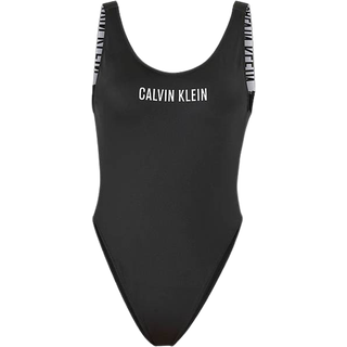 Scoop Neck Swimsuit - Intense Power - Black - L