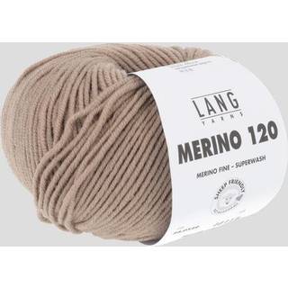 Lang Yarns Merino 120 002 Indhold: 100% Merinould Vægt/længde: 50 g = ca. 120 meter Anbefalede pinde: 3.5-4.5 mm. Strikkefasthed: 10 x 10 cm = 22 m x 32 p Vask: Maskinvask 30 °c / Tåler ikke tørretumbling .