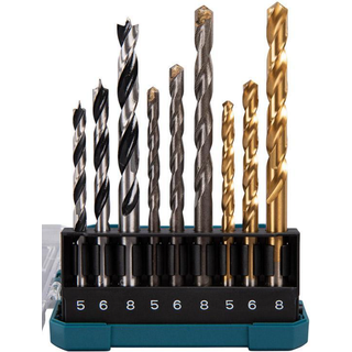 Makita Bore sæt D-71962 træ, metal, mursten, 9 dele