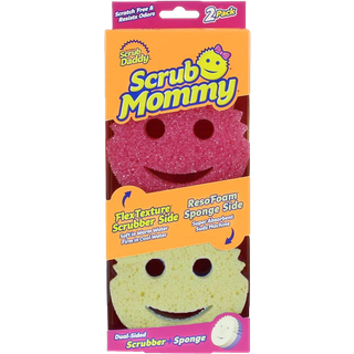 Scrub Daddy Dual -sidet svamp og skrubber - Scrub Mommy - Scratch Free Sponge til retter og hjem bl?dt i varmt vandfirma i kold lugtbestandig dyb