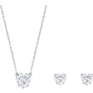 Attract Set, Herz, Weiß, Rhodiniert