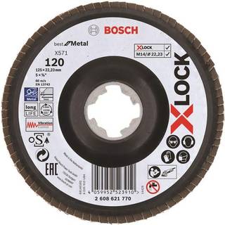 Bosch Best for Metal Lamelslibeskive med X-LOCK X571, vinklet 125 mm, G 120