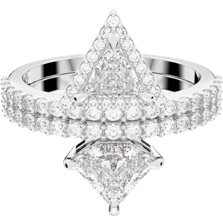 Ortyx Ring, Verschiedene Schliffe, Weiß, Rhodiniert