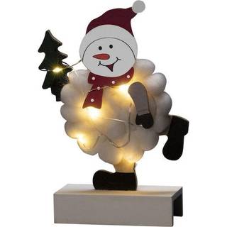 Konstsmide Konstsmide Snemand Juledekoration i træ & bomuld 6 LED 2xAA 3268-210