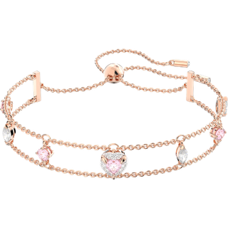 One Armband, Verschiedene Schliffe, Herz, Rosa, Roségold-Legierungsschicht