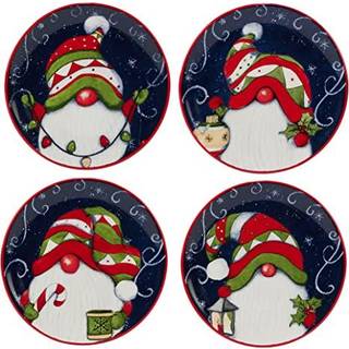 Certificerede internationale julemagiske nisser 6"""" kanape/frokost/snacktallerken multifarvet lille st med 4