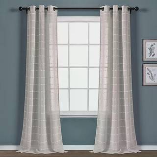 Frodig indretning bondeg?rd tekstureret grommet ren vinduesgardinpanel par 38 """" W x 108 """" l gr?