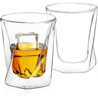 JoyJolt USA JoyJolt - Lacey Double Wall Whiskey Glasses