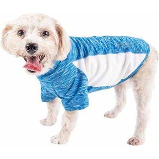 Pet Life Active 'Warf Speed' Heathred Dog Fitness og Yoga Pet T-Shirt Dog Clothes-Performance Dog T-shirt med 4-vejs-stretch reflekterende og hur
