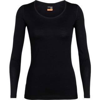 Icebreaker Women's 200 Oasis L/S Scoop Merino undertøj Damer størrelse S farve sort