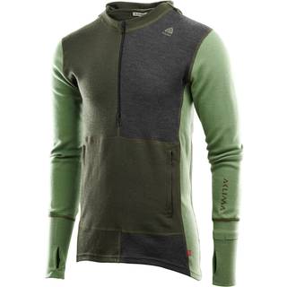 Aclima Men's WarmWool Hoodsweater with Zip Jet Black/Red Clay/North Atlantic, Jet Black / Red Clay / North Atlantic, S