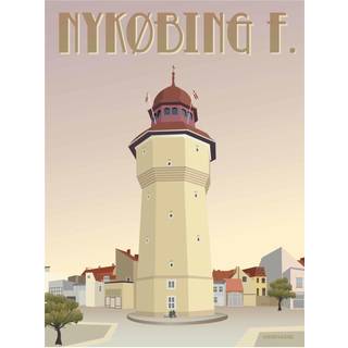 Tilbud: Spar 40% - Nykøbing F. Vandtårnet - Plakat 50x70 cm fra ViSSEVASSE