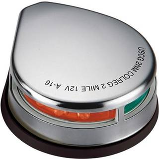 Kombinationslanterne til dækmontering Exalto, 2.2 W, 12 V, 112.5°, rustfrit stål, 92 x 77 x 34 mm, rød/grøn, til både &lt;20 meter + lyskilde LED 2.2 W