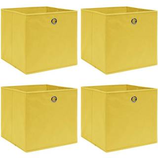 Opbevaringskasser Med Låg 32X32X32 Stof Sort - 4 / Gul uden låg