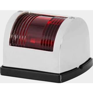 Bagbordslanterne for sidemontering Osculati, 10 W, 12 V, 112.5°, rustfrit stål, 75 x 64 x 58 mm, rød, for både &lt; 12 meter + lyskilde Halogen (12 V/10 W)