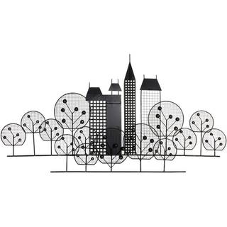 Vægdekoration DKD Home Decor Sort Gylden Loft 105 x 6 x 56 cm