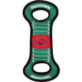 Pets First NCAA Football Field Hundelegetj med Squeaker. - Arkansas Razorbacks -til Tug Toss and Fetch. - Hrdt og holdbart PET-legetj