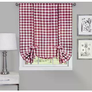 ACHIM Importerer BCTU63TP12 42 X 63 i Buffalo Check Window Curtain Tie Up Shade Taupe