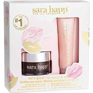 Sara Happ Let's Glow Lip Scrub & Shine Kit: Brown Sugar Lip Scrub + The Lip Slip One Luxe Gloss For Sunde l?ber: Eksfolierer blidt n?ring og hydr