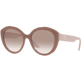 Prada Kvinde PR 02YS 01Y1L0 Solbriller Acetat Blå Brun Rund Normal Skygge