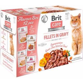 Brit Care Cat smagskasse, 4 varianter i sovs - 12 stk.