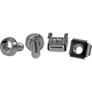 StarTech.com M6 Screws and Cage Nuts - 50 Pack - M6 Mounting Screws and Cage Nuts for Server Rack and Cabinet - Silver (CABSCREWM62B) Skruer og møtrikker for rack