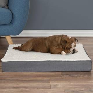 Petmaker Ortop?disk hundeseng-2-lag 30x20,5-tommer hukommelsesskum Pet-madras med maskinvaskbar Sherpa-d?kning til mellemstore hunde op til 45 kg