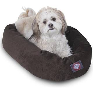 Majest?tisk k?ledyr Storm 24 """" Micro Velvet Dog Bed Soft Round Pet Seng med rygs?jle Support Vandbestandig maskine Vaskbar 24x19x7 (tomme) - Lil