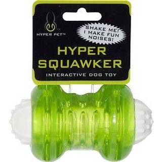 Hyper Pet Hyper Squawkers Dog Bone Holdable Dog Legetøj designet af TPR og Nylon med et lokkende fnise støjmedium